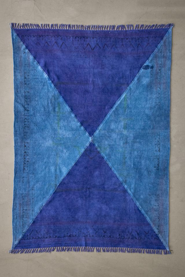 Urban Renewal Overdyed Remnant Triangle Patched Rug