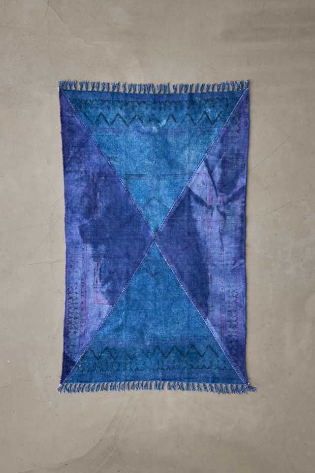Urban Renewal Overdyed Remnant Triangle Patched Rug #3