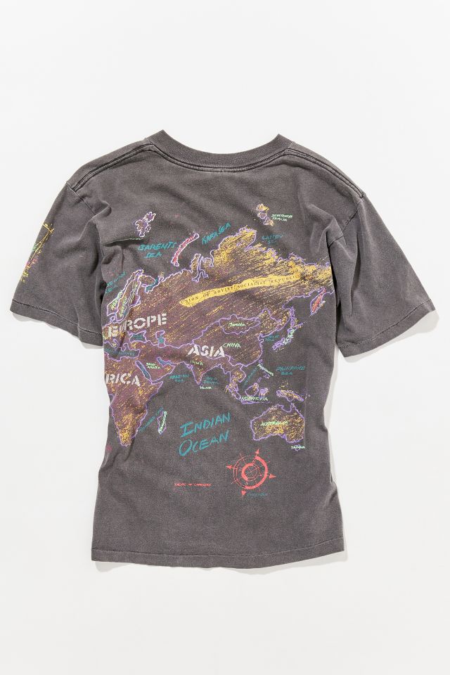 Vintage World Map Tee  #1