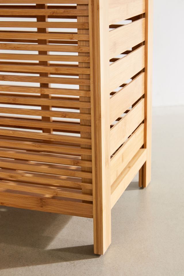 Bracken Natural Bamboo Upright Hamper with Safety Lid