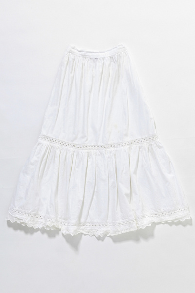 DOUBLE VISION EYELET MIDI SKIRT