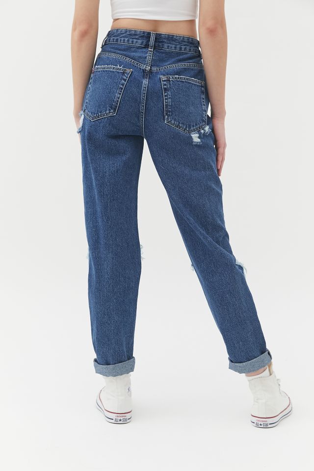 BDG High-Waisted Mom Jean – Destroyed Medium Wash