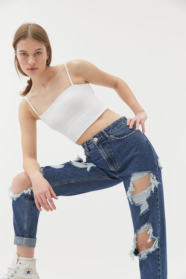 Urban outfitters store ripped mom jeans