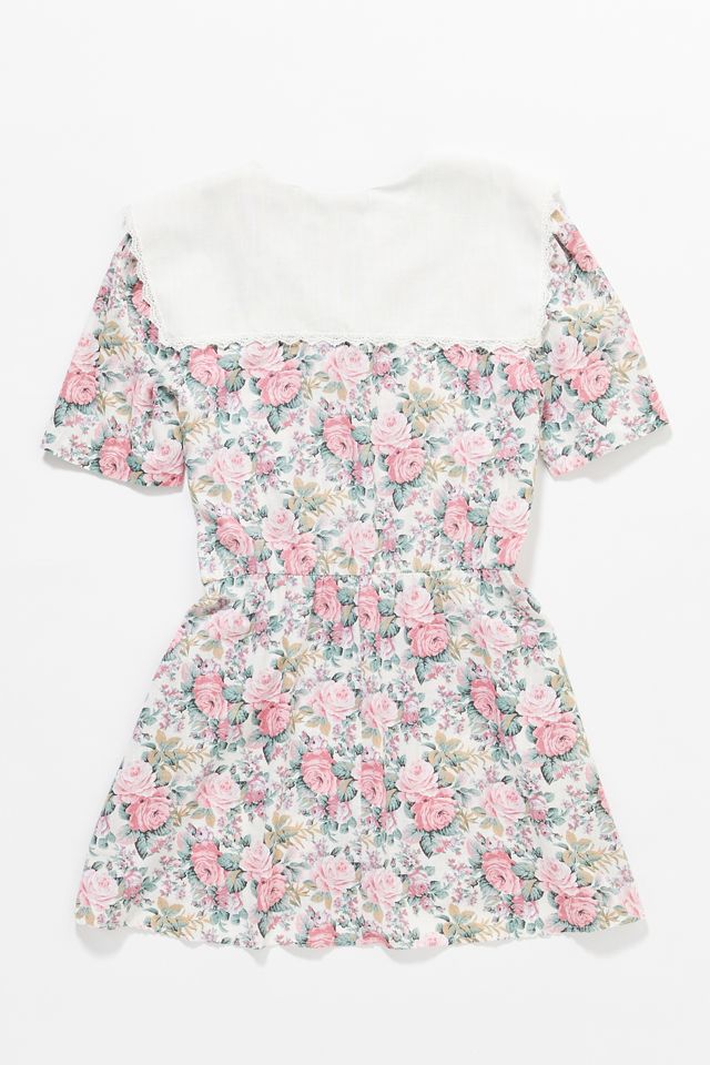 Vintage Floral Wide Collar Mini Dress | Urban Outfitters