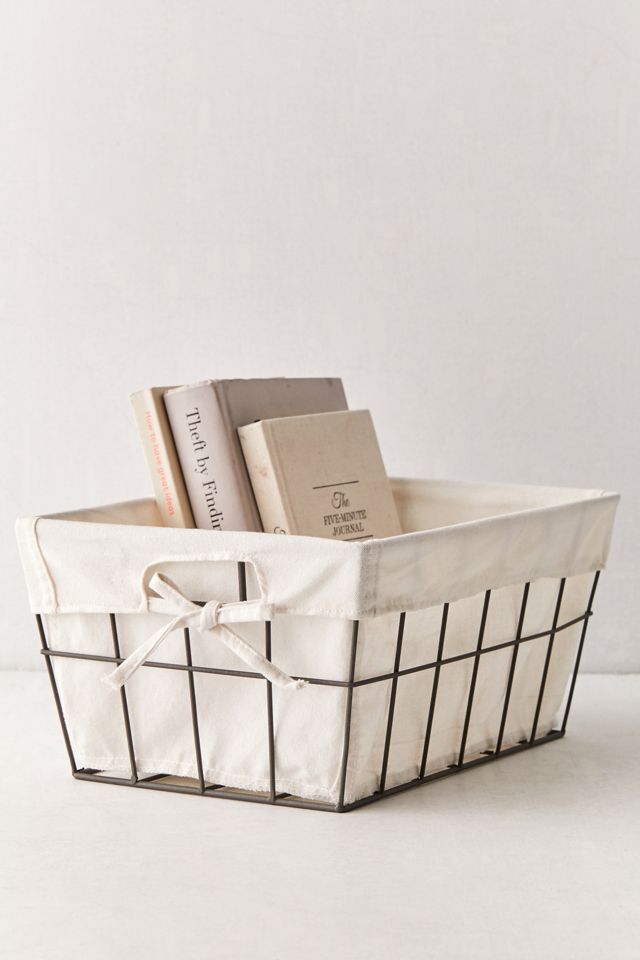 Hadley Lined Metal Storage Basket #1