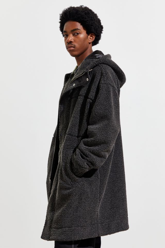 UO Long Hooded Sherpa Coat #1