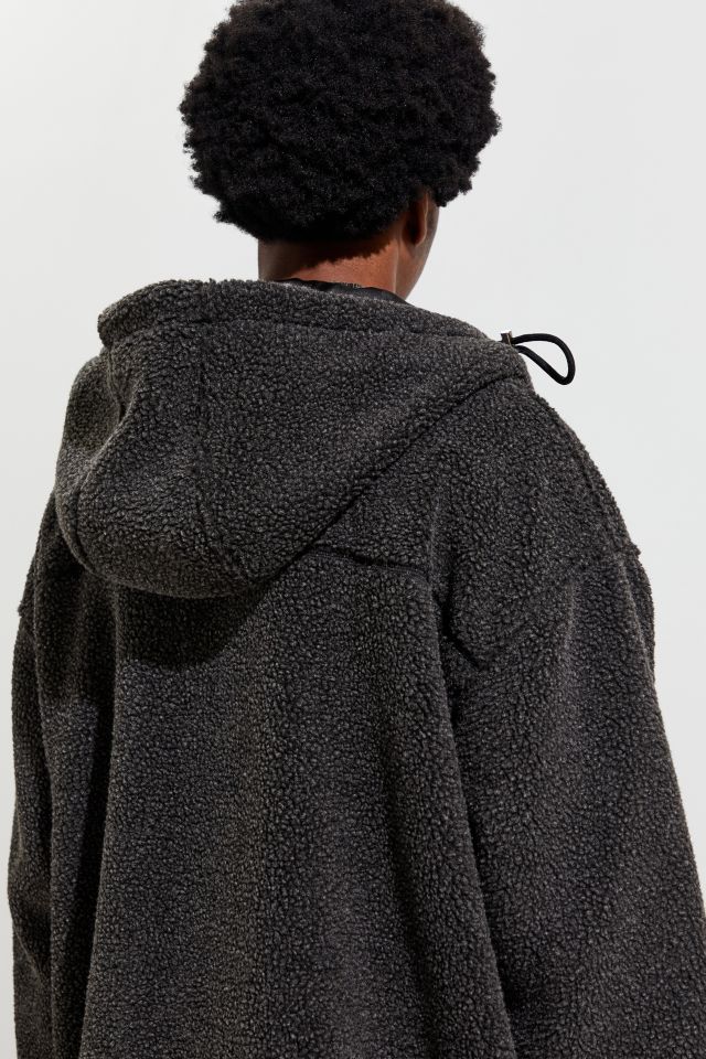 UO Long Hooded Sherpa Coat #4