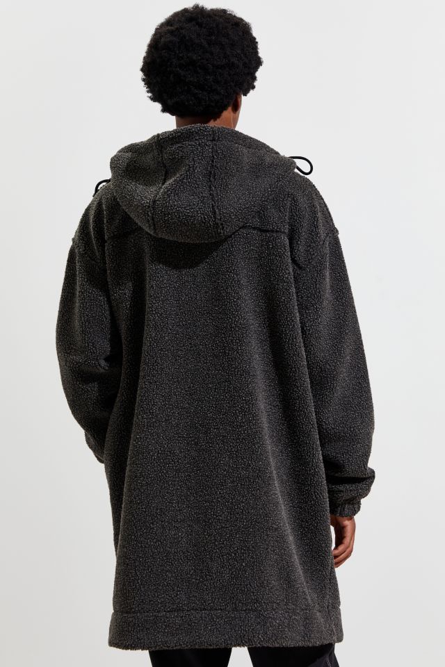 UO Long Hooded Sherpa Coat #5