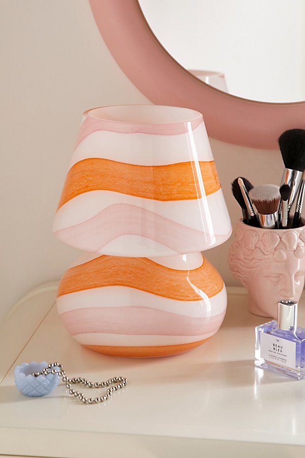 Urban Outfitters Ansel Glass Table Lamp In Pink At  In Orange