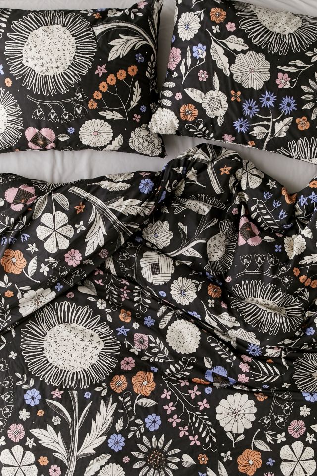 Shelby Woodblock Floral Duvet Set #4