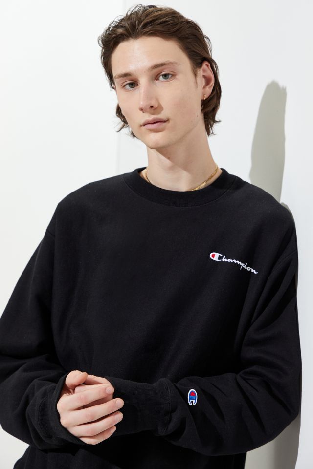 Champion script crew sweatshirt hot sale