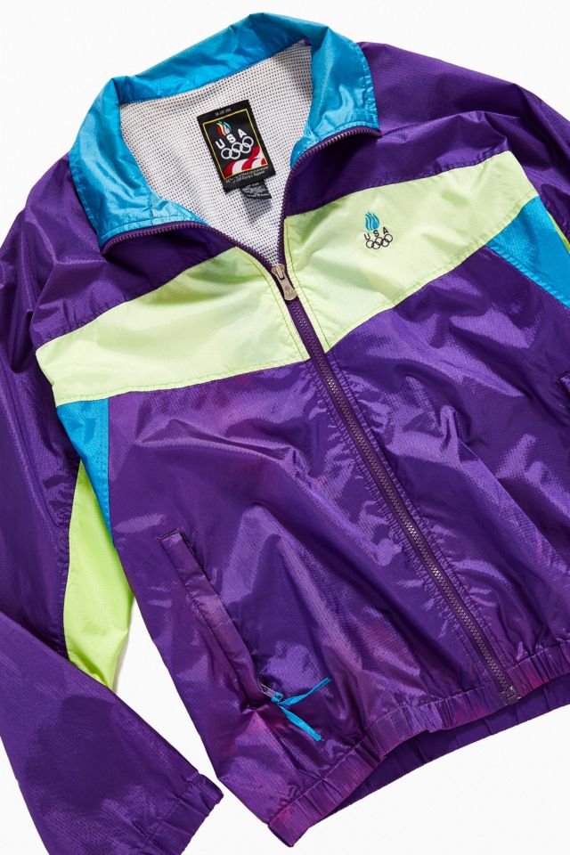 Vintage '90s Purple Nylon Windbreaker Jacket | Urban Outfitters