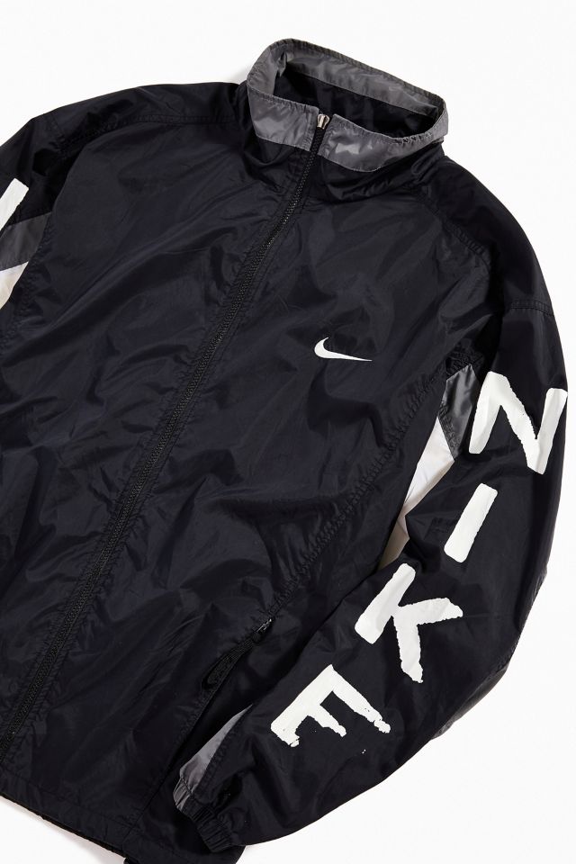 Vintage Nike '90s Black Nylon Windbreaker Jacket | Urban