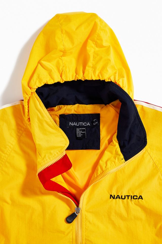 Vintage Nautica Green + Yellow '90s Prep Sport Windbreaker Jacket