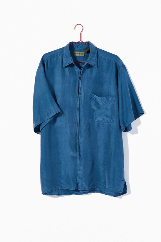 Silk Tile Print Button Down Shirt