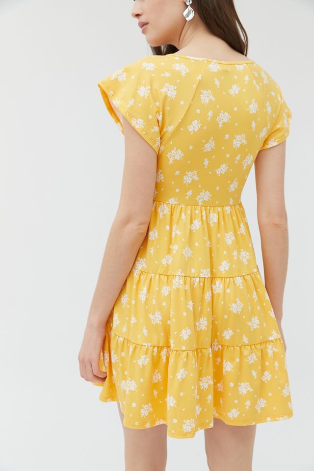 UO Julia Tiered Ruffle Frock Mini Dress | Urban Outfitters Canada