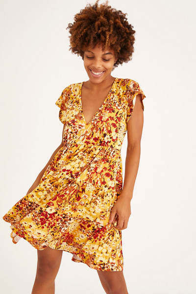 UO Julia Ruffle Mini Dress | Urban Outfitters
