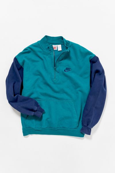 Vintage Nike '90s Turquoise Half-Zip Sweatshirt | Urban Outfitters