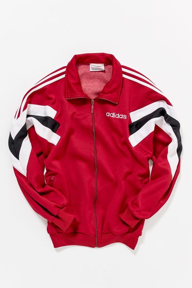 Vintage adidas '90s Burgundy Track Jacket Urban Outfitters