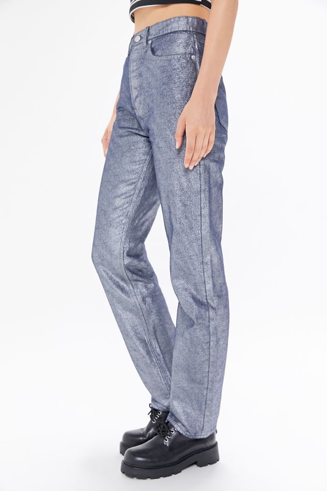 BDG High-Waisted Relaxed Straight Jean – Metallic Denim #3