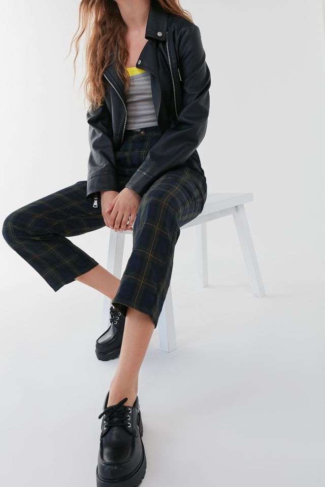 Urban Renewal Remnants Plaid High-Waisted Straight Leg Trouser Pant  #1