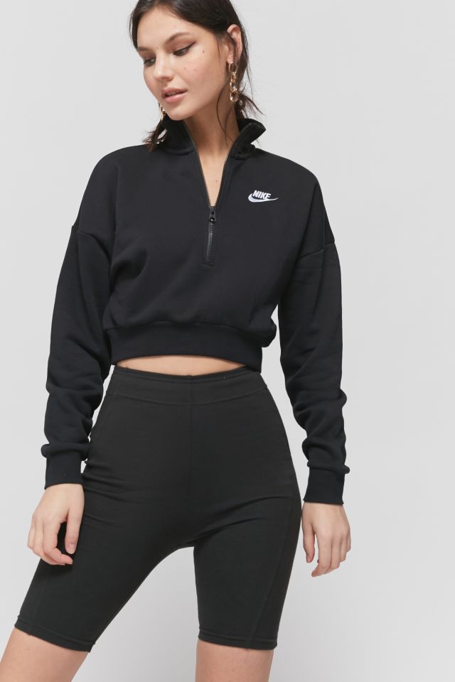 Nike zip crop clearance top