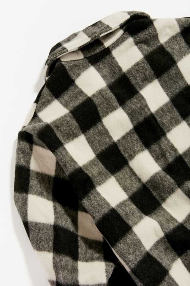 Vintage ‘90s Black and White Buffalo Check Fleece Jacket #1