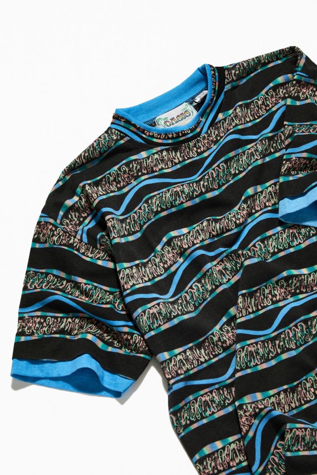 Vintage Oasis Black Surf Stripe Tee