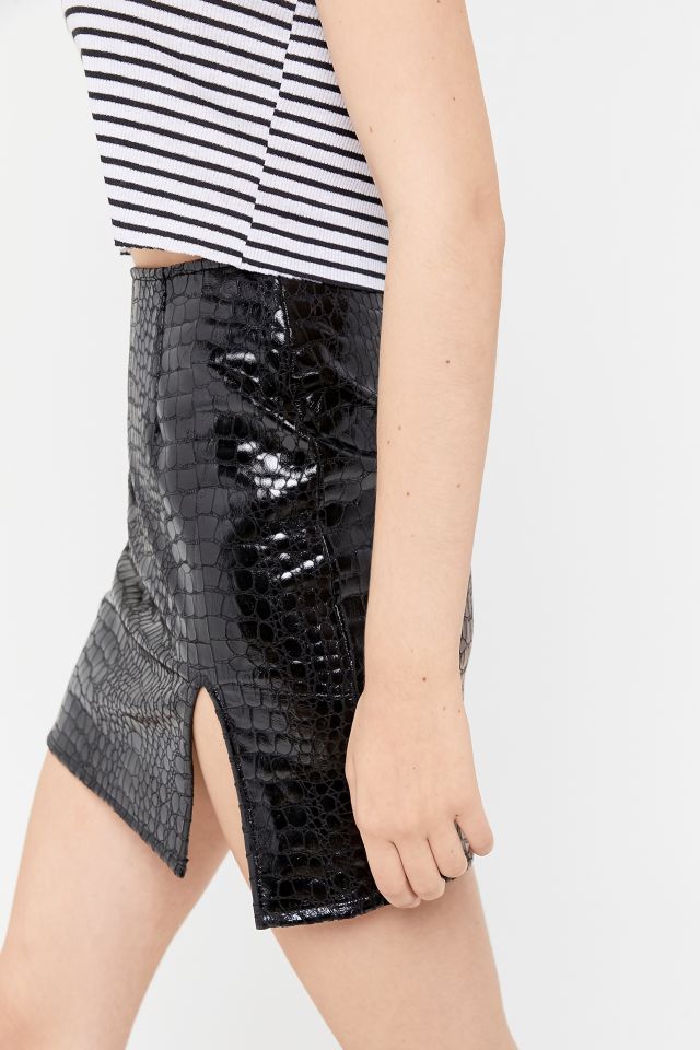 Motel Wave Faux Crocodile Skirt #1