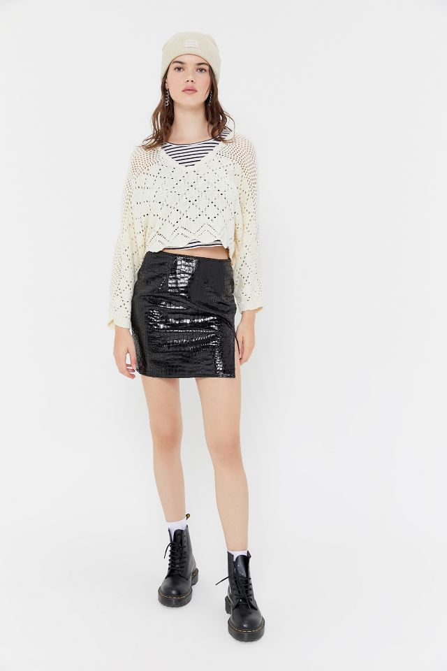 Motel Wave Faux Crocodile Skirt #2