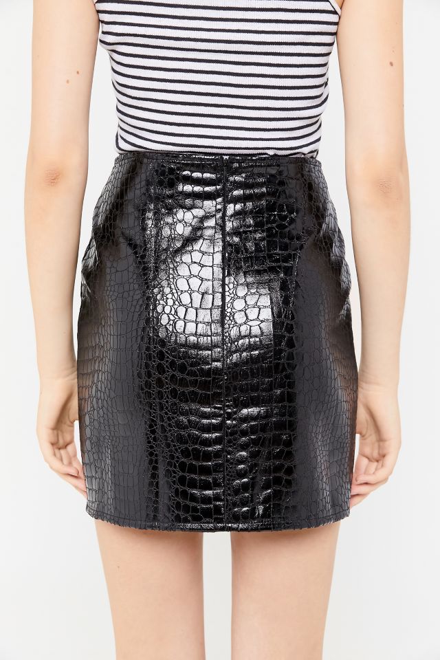 Motel Wave Faux Crocodile Skirt #3