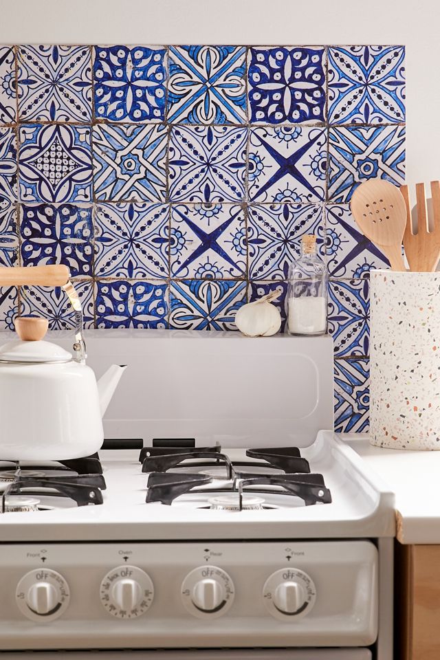 Blue Azulejos Kitchen Tile Decal Urban Outfitters