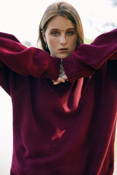 Vintage Oversized Solid Crew Neck Sweater Urban Outfitters Canada