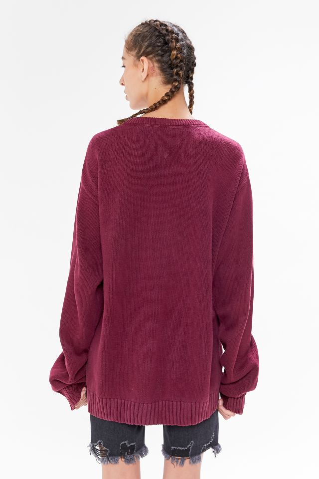 Vintage Oversized Solid Crew Neck Sweater  #3