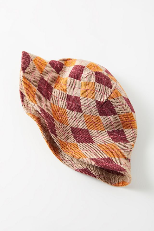 Knit Plaid Bucket Hat #1