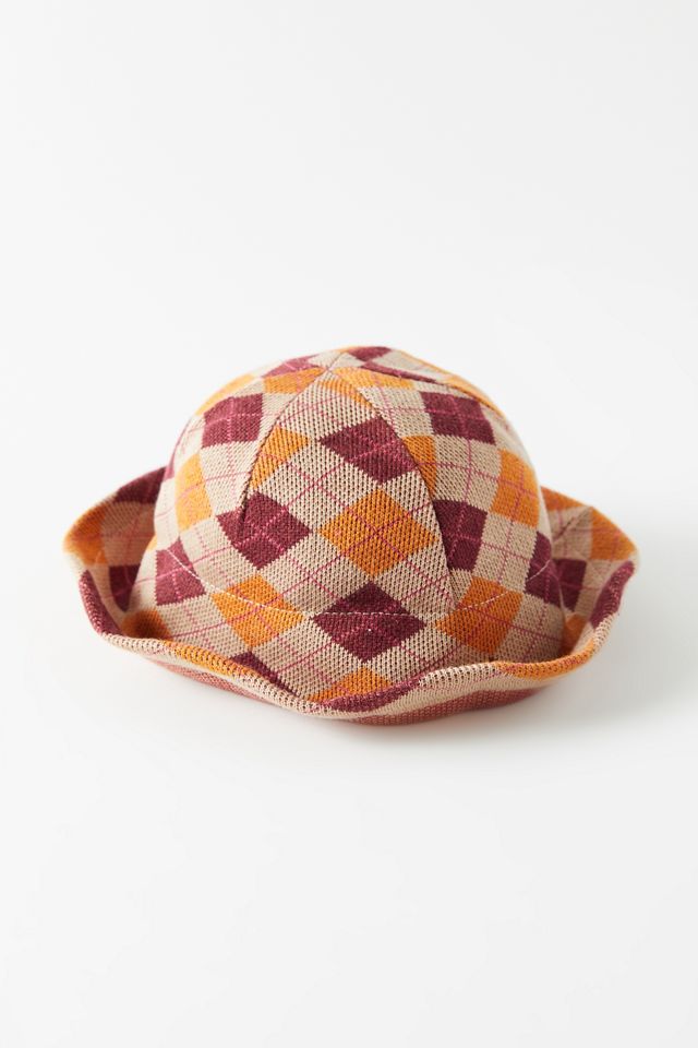Knit Plaid Bucket Hat #2
