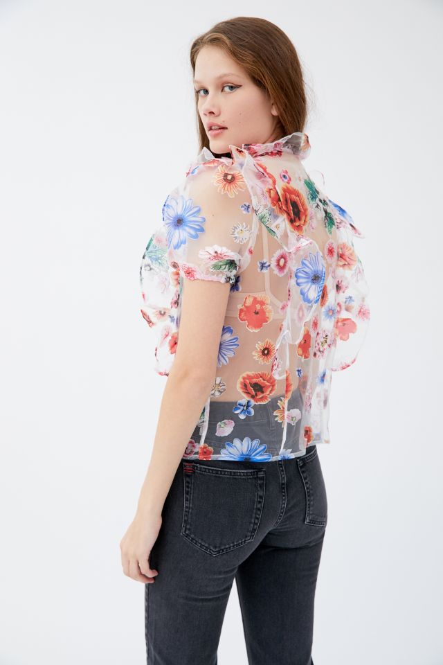 Barber Sophie Sheer Floral Blouse #1