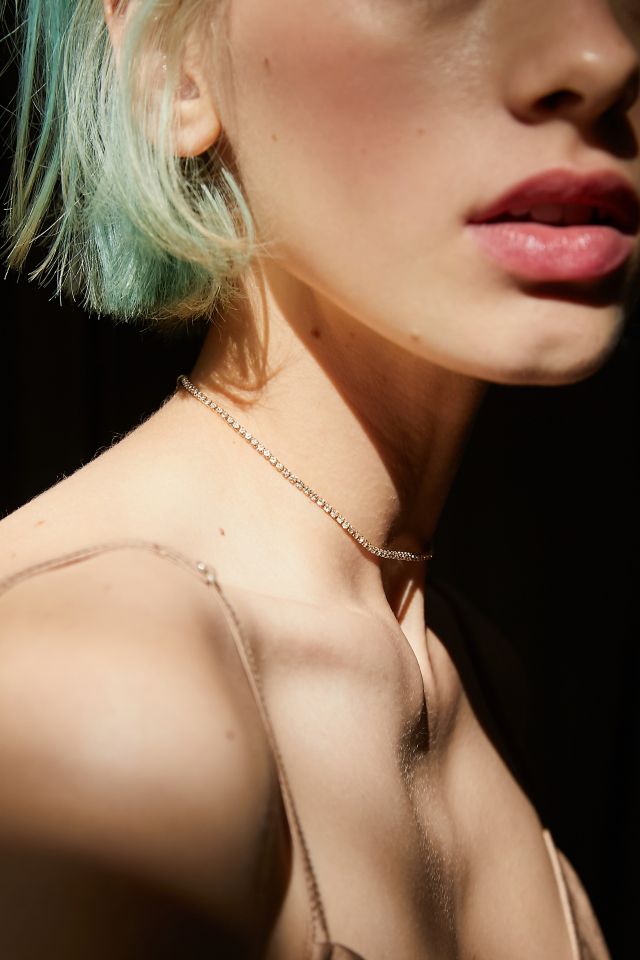 Delicate Rhinestone Choker Necklace