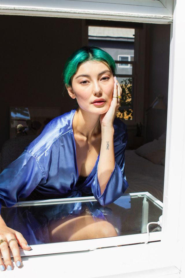 UO Nicole Satin Tie-Front Top #1