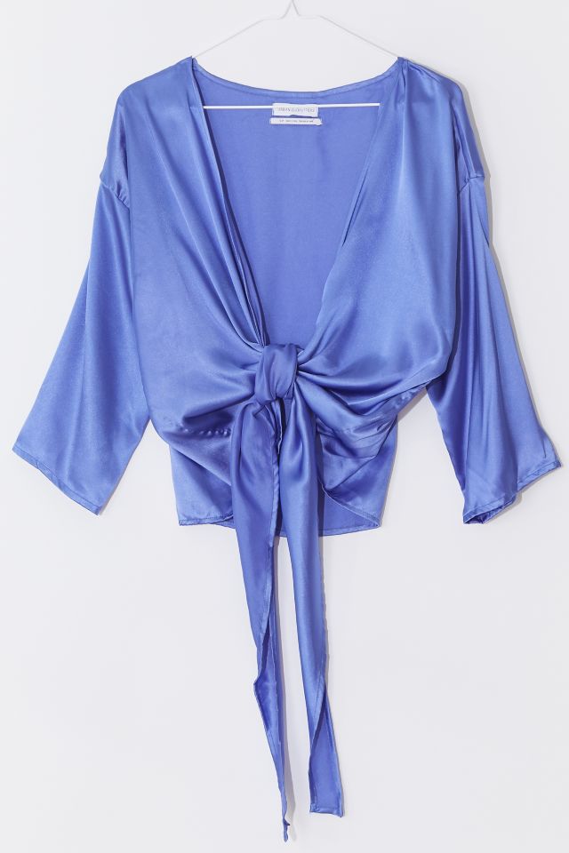 UO Nicole Satin Tie-Front Top #2