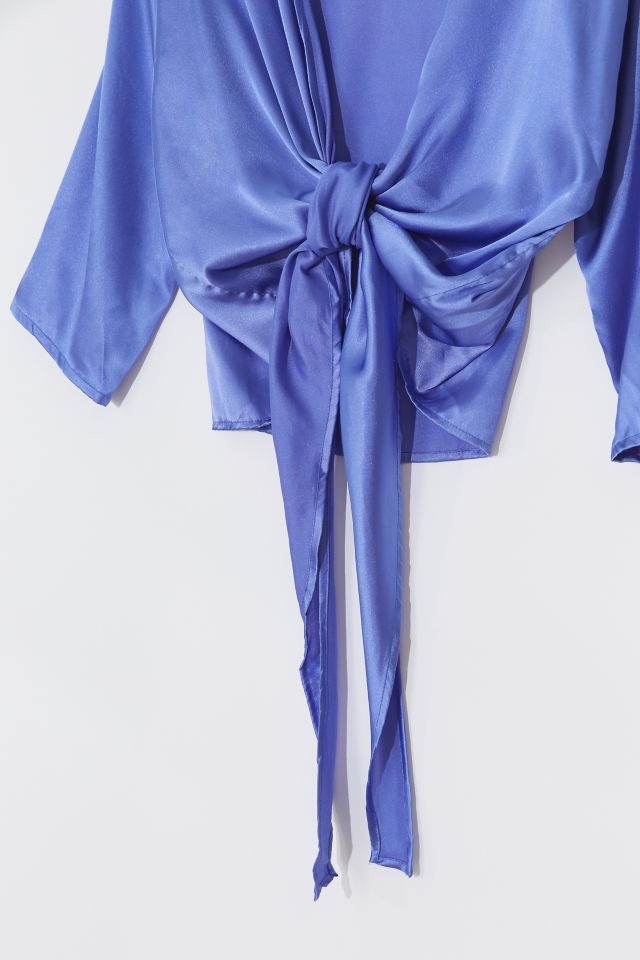 UO Nicole Satin Tie-Front Top #3