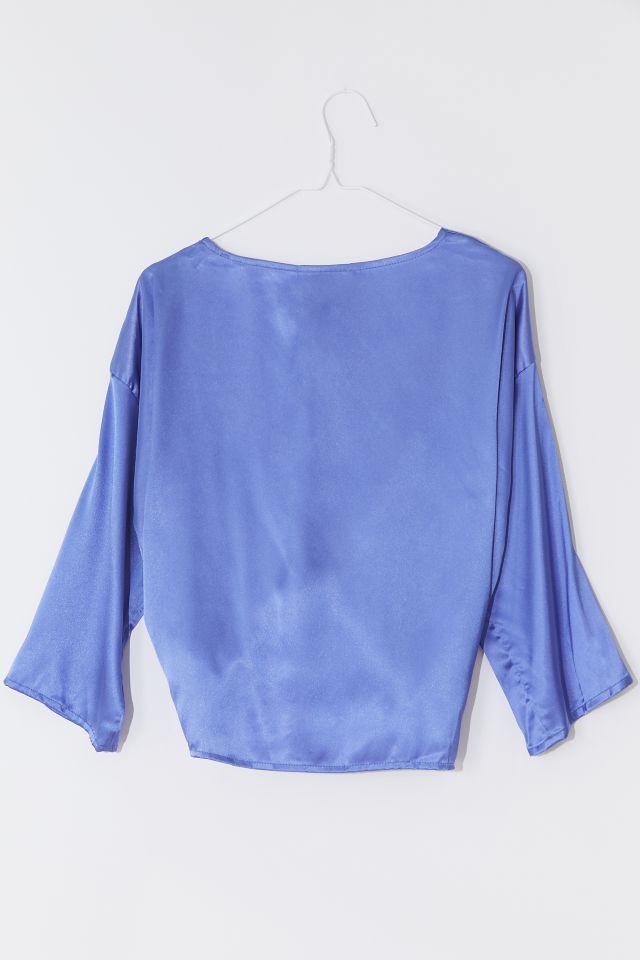 UO Nicole Satin Tie-Front Top #4