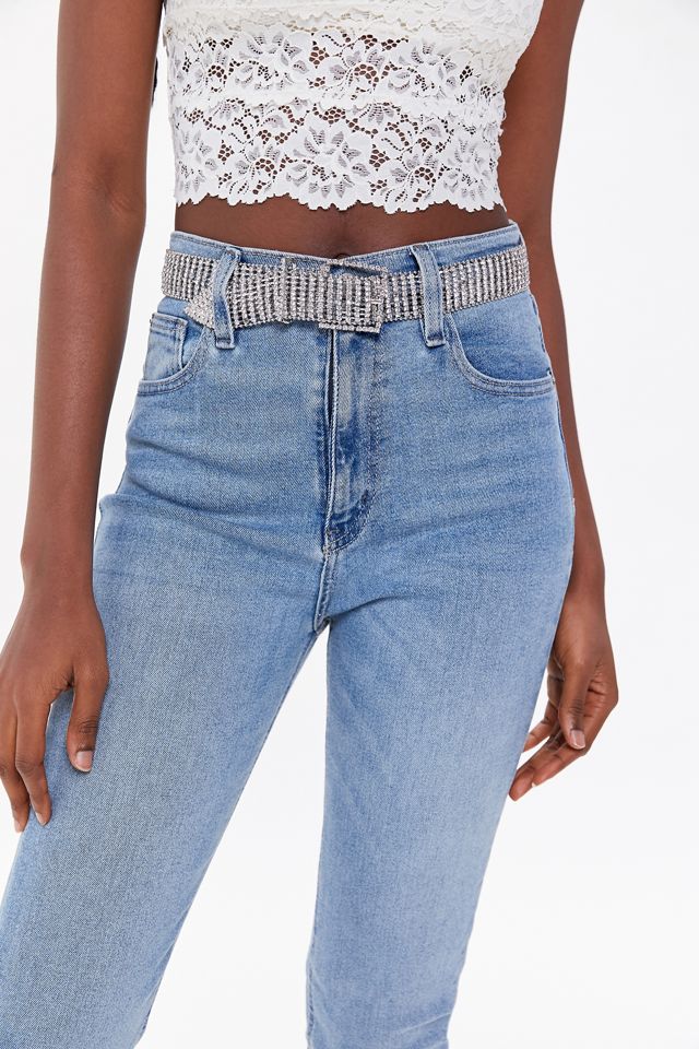 Urban Outfitters Glittery Sparkle Silver Zoe Statement Rhinestone Belt Zoe Statement Rhinestone Belt | Urban Outfitters main image 2