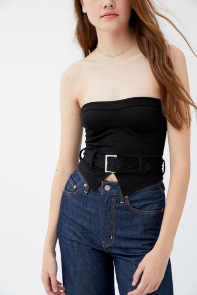 UO Dakota Belted Bustier Top | Urban Outfitters
