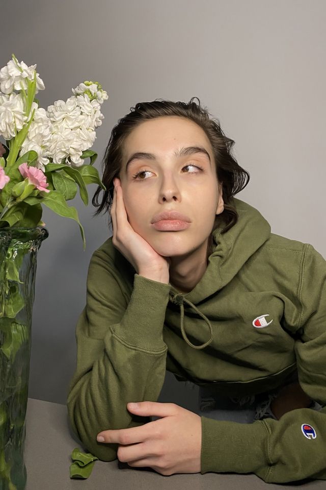 Champion Classic Logo Patch Hooded Sweatshirt #1