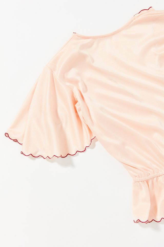 Vintage Scallop Edge Tie-Front Top #1