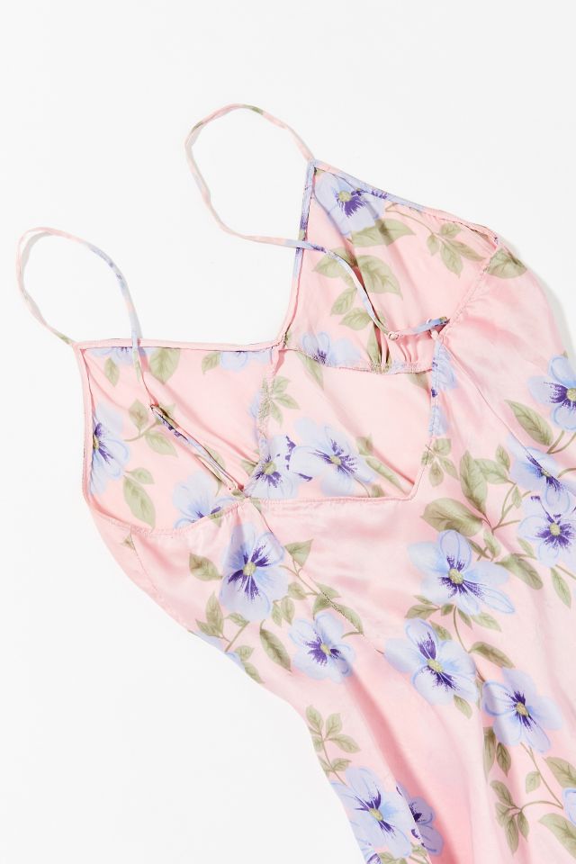 Vintage Floral Silk Slip Dress  #1