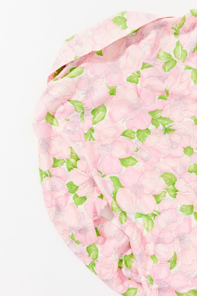 Vintage Pink Floral Long Sleeve Zip Maxi Dress  #1