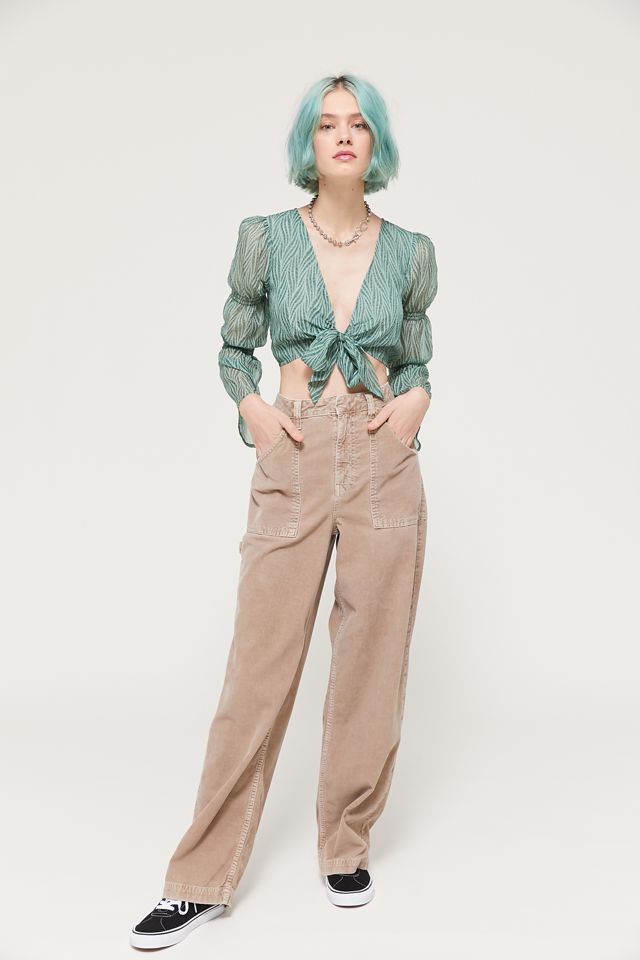 J.O.A. Plunging Tie-Front Top #3