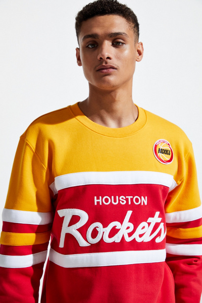 Mitchell And Ness Nba Houston Rockets Head Coach Crew Neck Sweatshirt 